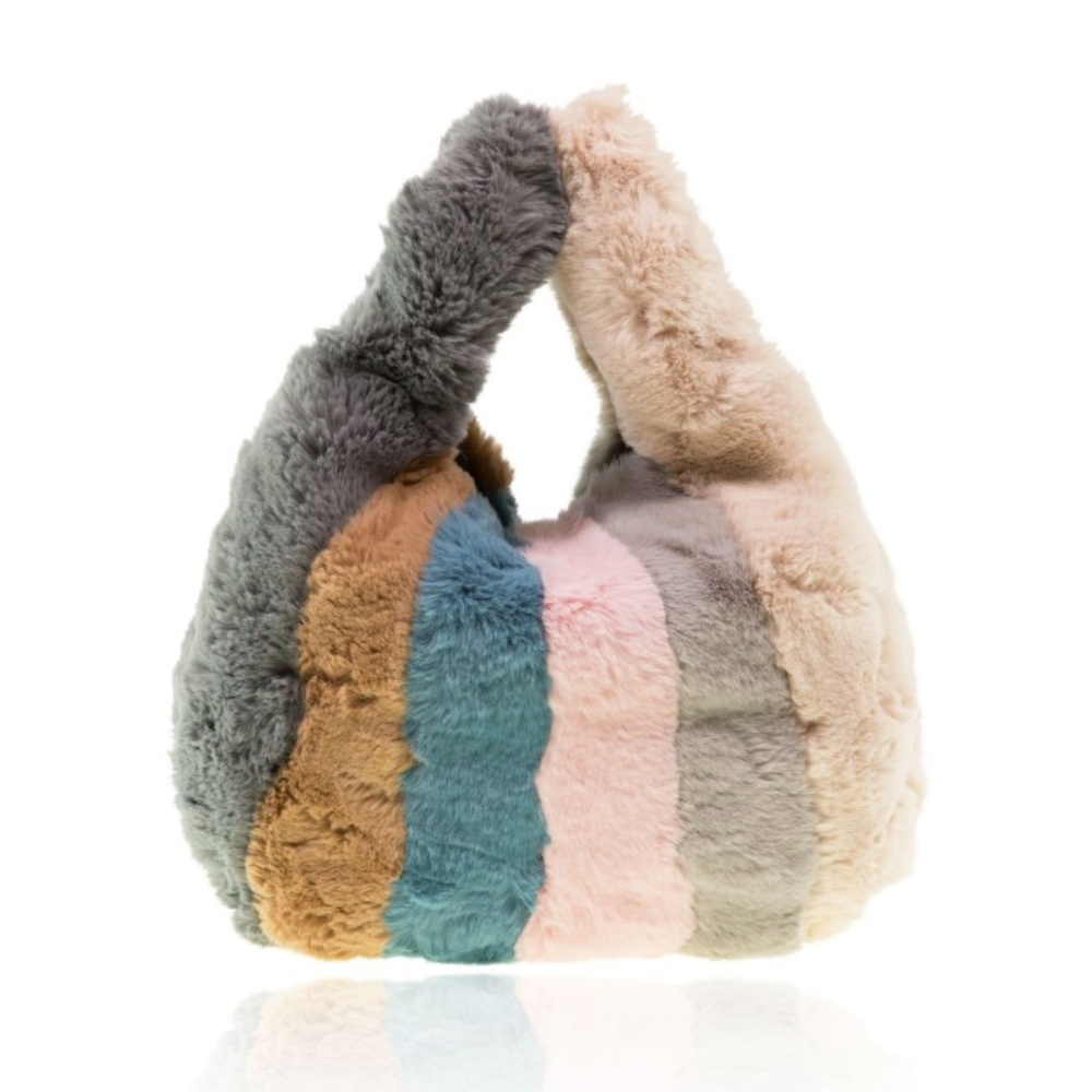 Alex Max Fur Bag Striped Multicolor